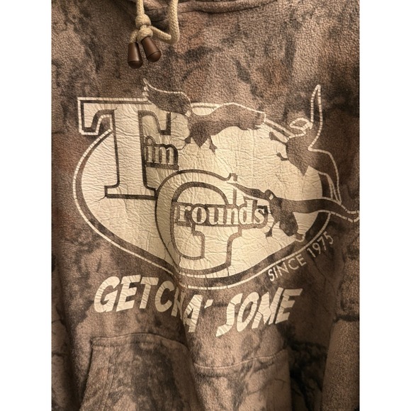 VTG Tim Grounds "Getcha' Some" Camouflage Hoodie Sweatshirt 2XL Natural Gear - Picture 2 of 5